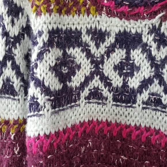 Free People Boho Chunky Multicolored  Tunic Sweater Size M - Picture 2 of 5